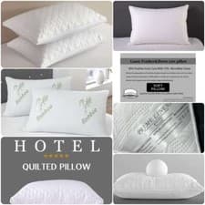 Image of Memory Foam Quilted Pillow Bounce Back Firm Deluxe Striped Pillows Pack Of 2