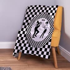 Image of Ska Black and White Check Design Soft Fleece Throw Blanket
