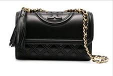 Image of Tory Burch Small Fleming Convertible Shoulder Bag Black 75576 0121 NWT MSRP $478