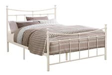 Image of Cream Ivory white metal traditional bed frame,3ft single,4ft small double,4ft6