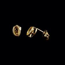 Image of 9ct Yellow Gold Oval Citrine Stud Earrings (6x4mm)