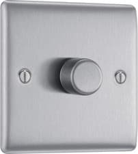 Image of BG Electrical Intelligent Single Wall Dimmer Switch, 2 Way, Raised Profile, roun