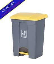 Image of Kitchen Pedal Bin Grey/Yellow 68Ltr Waste Commercial Dustbin