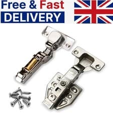 Image of 2 PK Soft Close Kitchen Cupboard Cabinet Door Hinges Slow Shut Full overlay 35mm