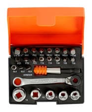 Image of Bahco 2058/S26 1/4" Bit & Socket Set 26pc Ratchet Screwdriver Torx Hex PH PZ