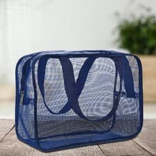 Image of Mesh Toiletry Bag with Handle Shower Essentials Shaving Bag for Men Women