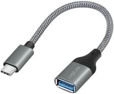 Image of LogiLink USB-C to USB-A Adapter USB 3.2 Gen 1 OTG Aluminium CU0106 Silver