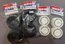 Image of Tamiya Hop Up Options Tyres Wheels 54185 54186 53880 53881 New Set