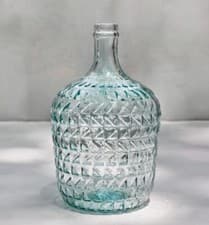 Image of Mosaic Etched Vase Glass Bottle H30cm Dia 20cm