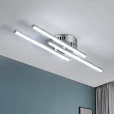 Image of 18W Modern Silver LED Ceiling Light Cool White Ceiling Lamp Living Room Kitchen