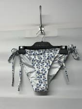 Image of Women’s Jack Wills White / Blue Floral Bikini Bottoms Size 10 Brand New 