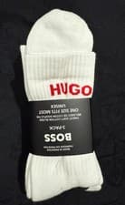 Image of Hugo Boss Men's Three cotton Cushioned Unisex Socks One Size fits Most Brand New