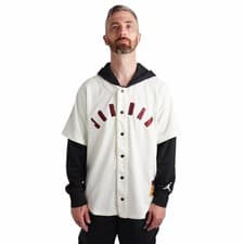 Image of Rare Jordan Baseball Jersey Hoodie Sweatshirt Men's Size L NWT 6 Retro Bordeaux