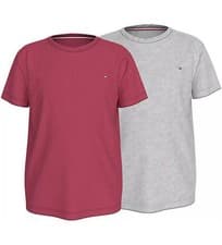 Image of Tommy Hilfiger Signature Girls 2-Pack T-Shirt - Heritage Pink/Light Grey