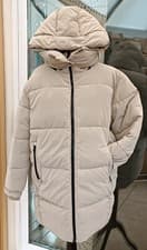 Image of NEW Calvin Klein Soft Touch Oversized Puffer Jacket Grey Womens Size M RRP £300