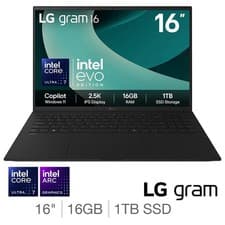 Image of LG gram, Intel Core Ultra 7, 16GB RAM, 1TB SSD, 16 Inch Laptop, 16Z90T-G.AA78A11