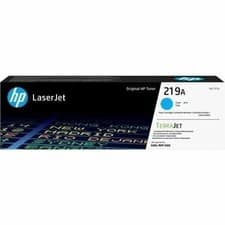 Image of Hp 219A Cyan Original Laserjet Toner Cartridge. Colour Toner Page Yield: 1200 Pa