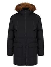 Image of Tokyo Laundry Parka Coat Men's Padded Hooded Winter Jacket Zip Pockets Quilted