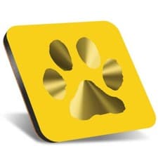 Image of 1x Square Coaster 12cm Paw Print Dog Animals Pets Puppies #58102