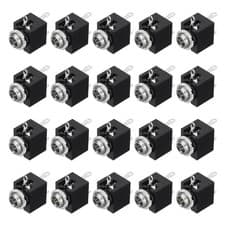 Image of 20 Pcs 3 Pins Vertical Female 3.5mm Stereo TRS Jacks Plug Socket with Nuts