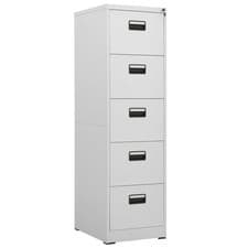 Image of Filing Cabinet Light Grey 46x62x164 cm Steel