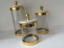 Image of Marble Top Jars/ decorative jars