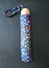 Image of Totes Mini Umbrella Floral Pattern - Wooden Handle