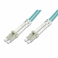 Image of OM4 50/125 LC-LC DLX 2.8mm FIBRE OPTIC CABLE - MM 50 125 Patch LSZH - AQUA