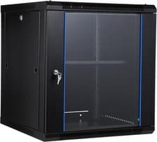 Image of 12U Wall Mount Network Server Rack Cabinet Enclosure Glass Door Lock