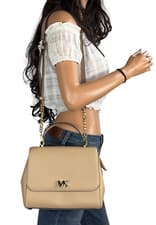 Image of Michael Kors Mott Medium Top Handle Shoulder Crossbody Bag Bisque