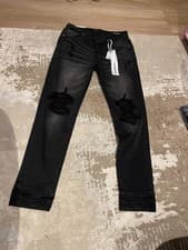 Image of Purple Brand Jeans Mens Black ripped Jeans - 34 - New