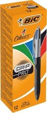 Image of BIC 4 Colours Grip Pro Retractable Medium Point (1.0 mm) 1 count (Pack of 12)