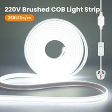 Image of 220V COB LED Strip Lights Outdoor Waterproof Flexible Rope Tape Light UK Plug in