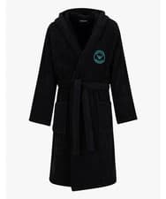 Image of EMPORIO ARMANI Terry bathrobe with hood & logo embroidery £150