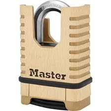 Image of MASTER LOCK Brass Heavy Duty Solid Padlock, Security Level 9/10, Outdoor,