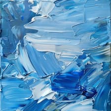 Image of Blue Expressionism Oil Painting Luxury Canvas Wall Art Picture Print Colourful