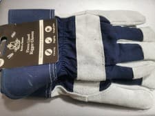 Image of Kent and Stowe Fleece Lined Rigger Gardening Gloves - Navy - Medium