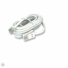 Image of RJ11 to BT Plug Telephone Line Modem Fax Cable Lead 15m White [Straight 6P4C] x2