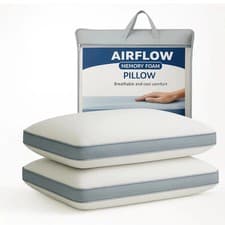 Image of Airflow Memory Foam Pillow For Side Back Sleepers Orthopaedic Neck Back Support