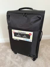 Image of IT Luggage Medium 4 Wheel Suitcase Luggage Black Case Pull Along Handle