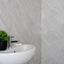 Image of Light Grey Marble Bathroom Wall Panels 1200mm wide x 2.4m x 10mm Wet Wall Panels