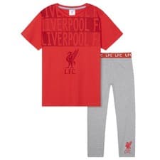 Image of Liverpool Fc Kids Boys Football Fan Pyjama Set T-Shirt And Bottoms Short Sleeves