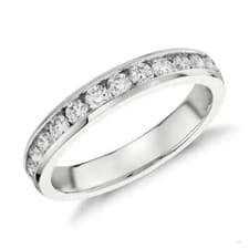 Image of 0.25 - 1.00Ct 100% Natural Round Diamond Channel Set Half Eternity Wedding Ring