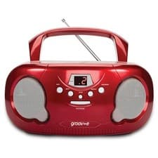 Image of Groov-e Original Boombox Portable CD Player with Radio Red - GVPS733RD