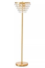 Image of Hutchinson Clear Crystal Floor Lamp with Gold Metal