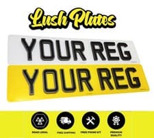 Image of 4D SHADOW X NUMBER PLATES - TWO TONE GLOSS AND MATT BLACK LETTERS ROAD LEGAL
