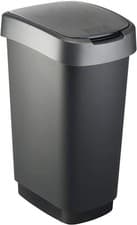 Image of Waste Bins with hinged lid Rotho Twist Waste Bin Plastic Multiple Size & Colors