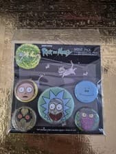 Image of Rick And Morty 5 Pack Badges Brand New In Packaging Pyramid