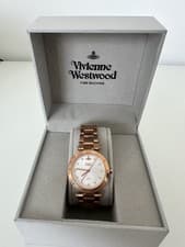Image of Vivienne Westwood Ladies Montagu White/Rose Gold Watch