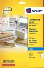 Image of Avery labels J8565-25 Transparent inkjet labels 8 labels/sht, 25 sht/pk 200 tot